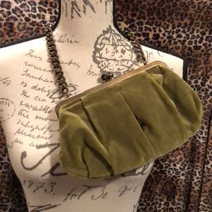 J.Crew olive green velvet purse